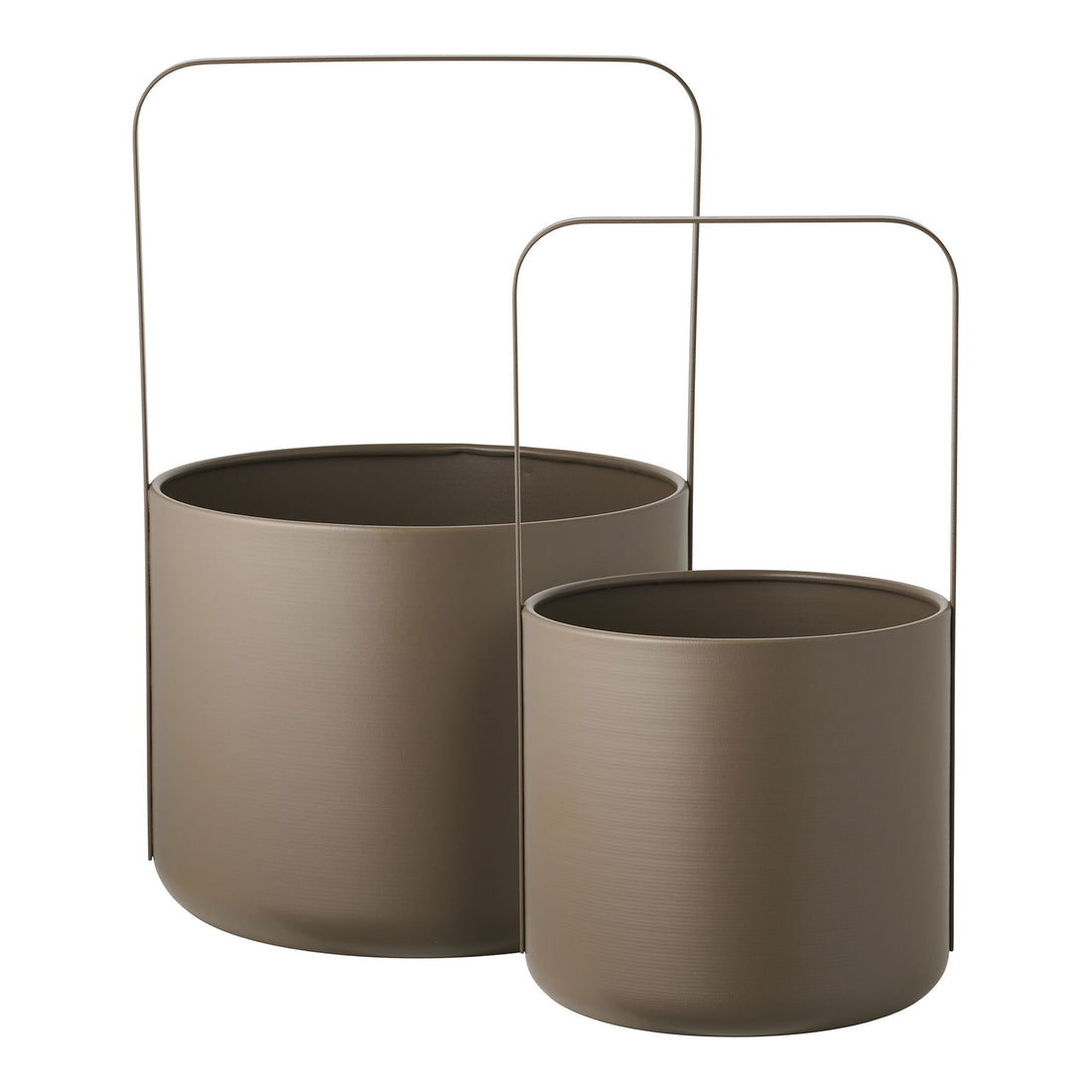 Herbal pot - herbal pot, steel, brown set of 2