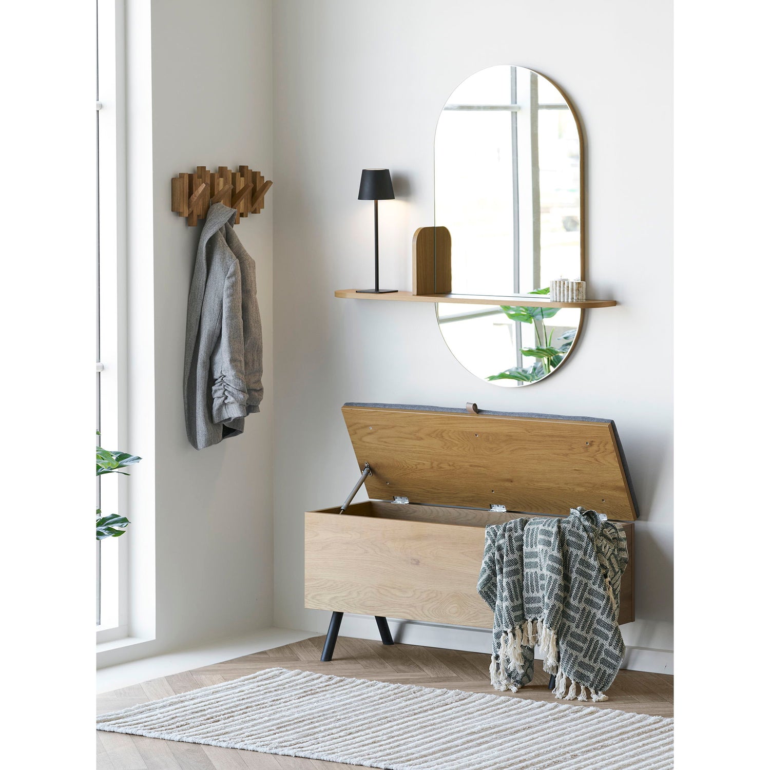 Caltra hooks - hooks, oak, nature 3x40x18 cm