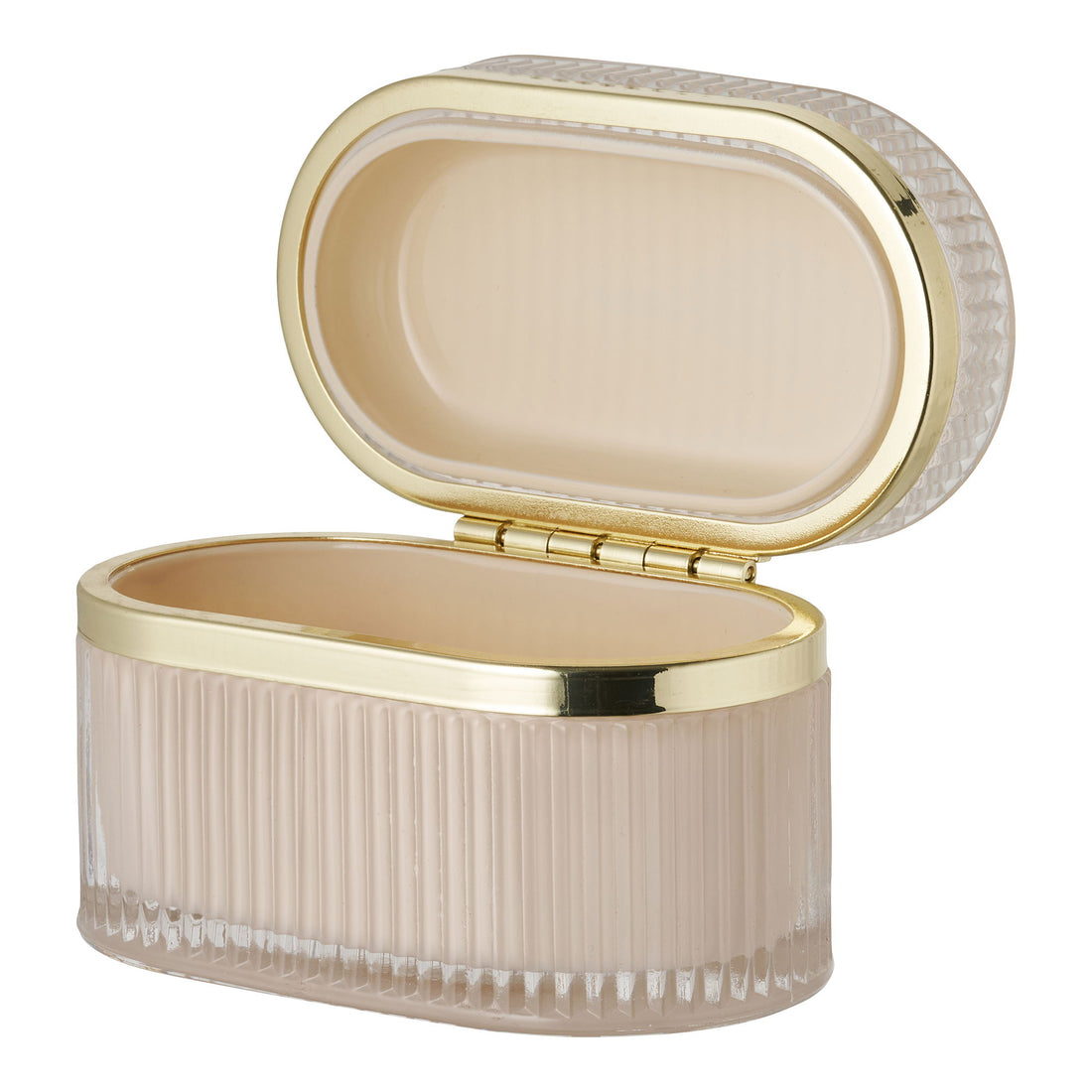 Love Glass Box - Glass Box, Nude/Brass 13.5x8x9 cm