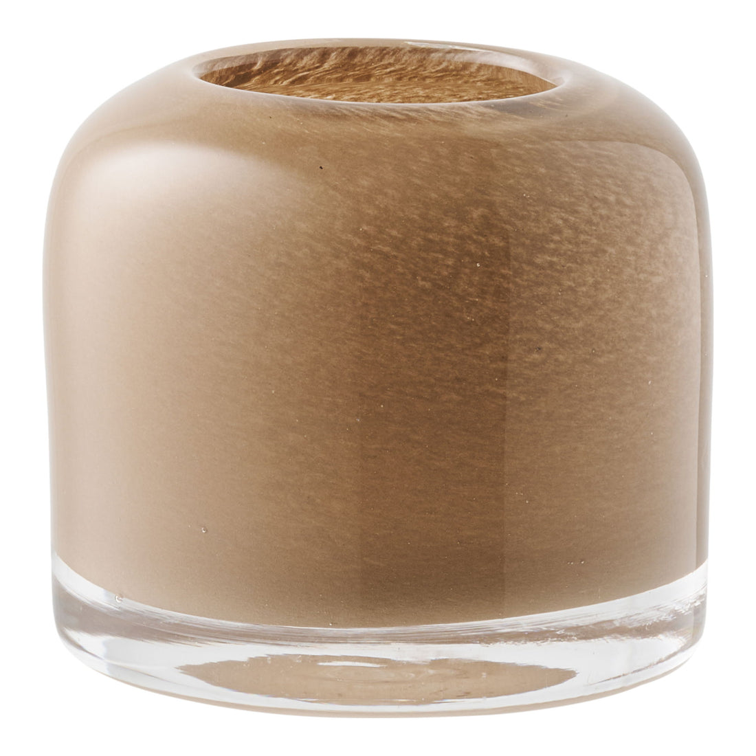 Candlestick - candlestick, mouth -blown glass, brown Ø8x7.5 cm