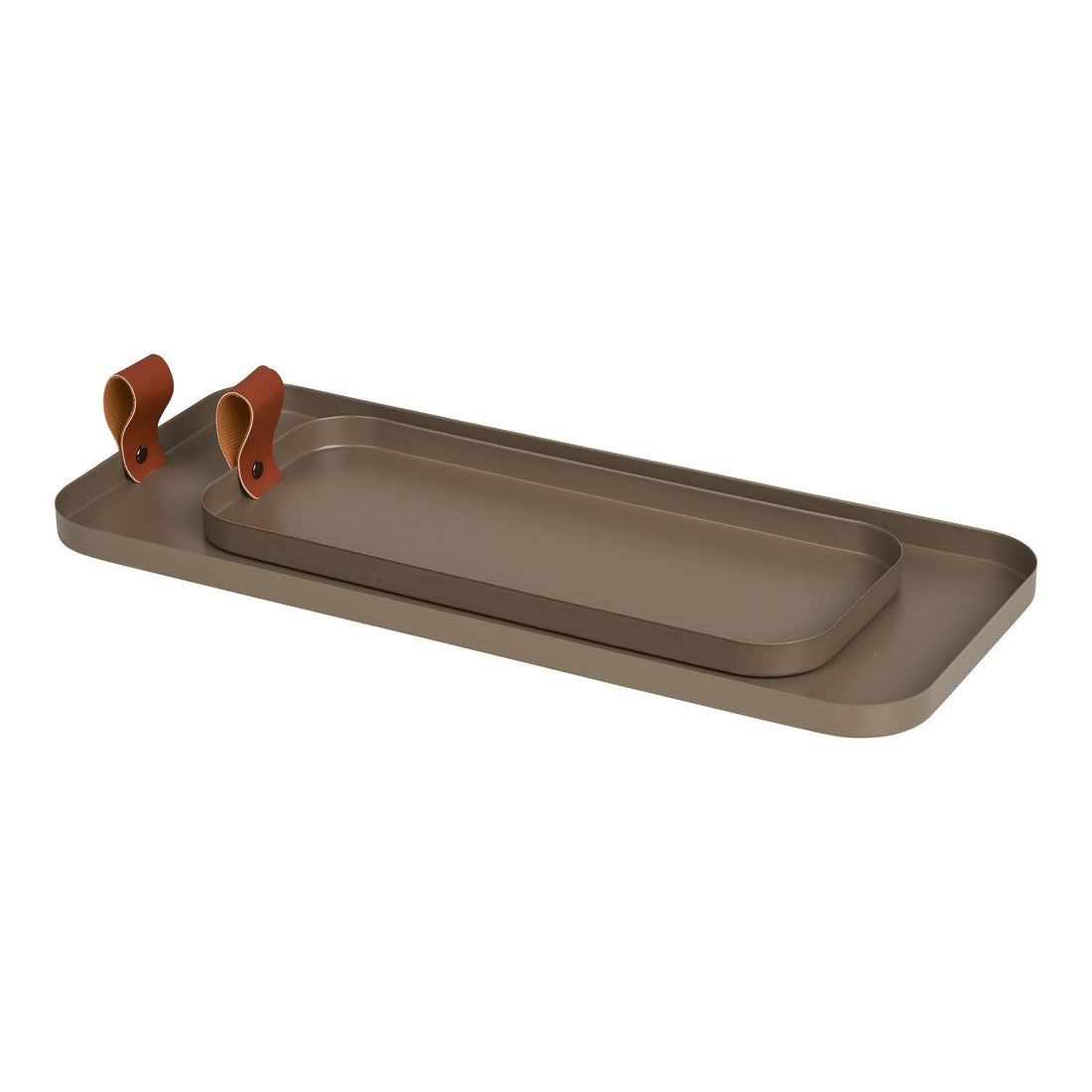 Tray - tray, steel, brown set of 2