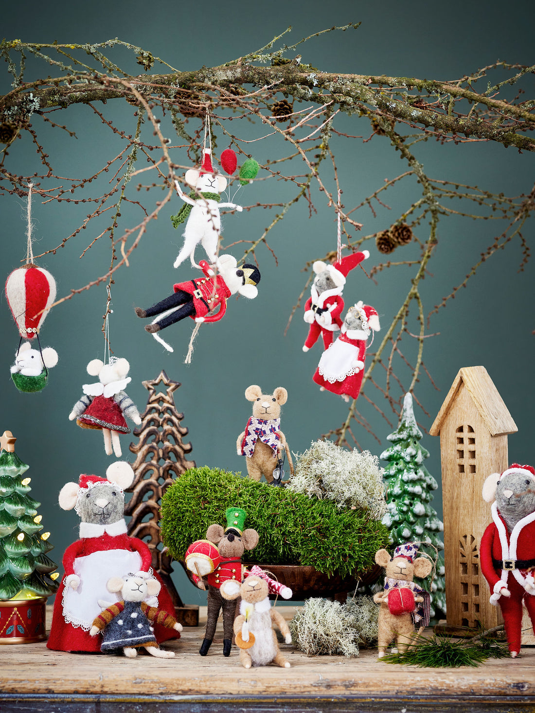 Bloomingville Fannie Deko w/light, green, ceramics