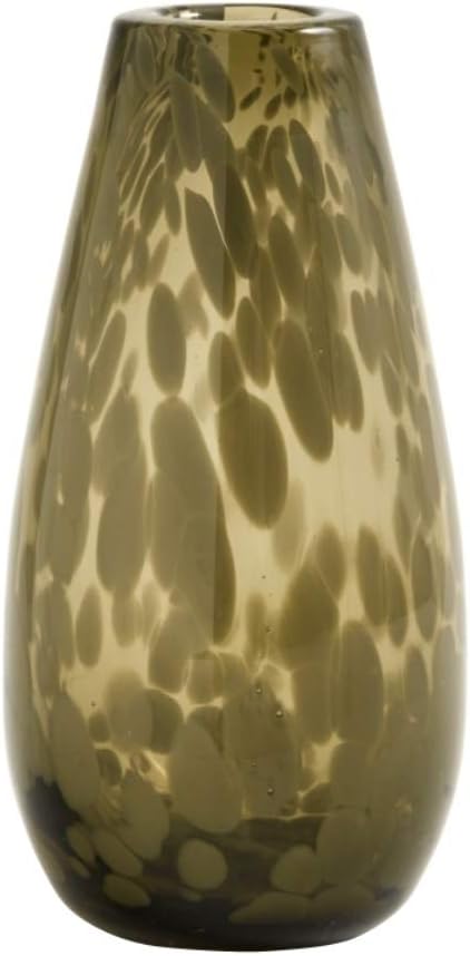 Nordal Deco clear vase brown height 17 cm stain pattern handmade glass