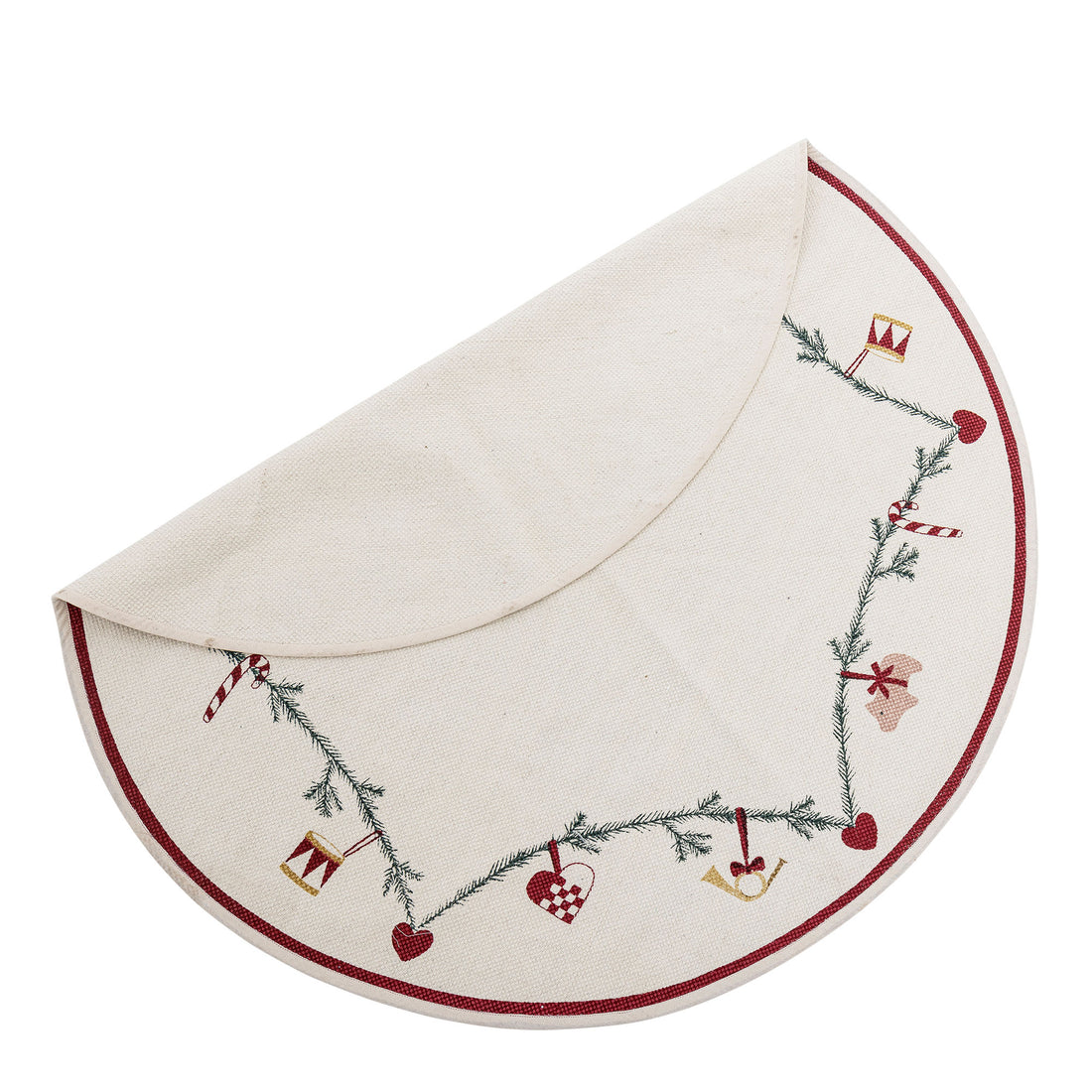 Bloomingville Yule Christmas tree blanket, red, cotton