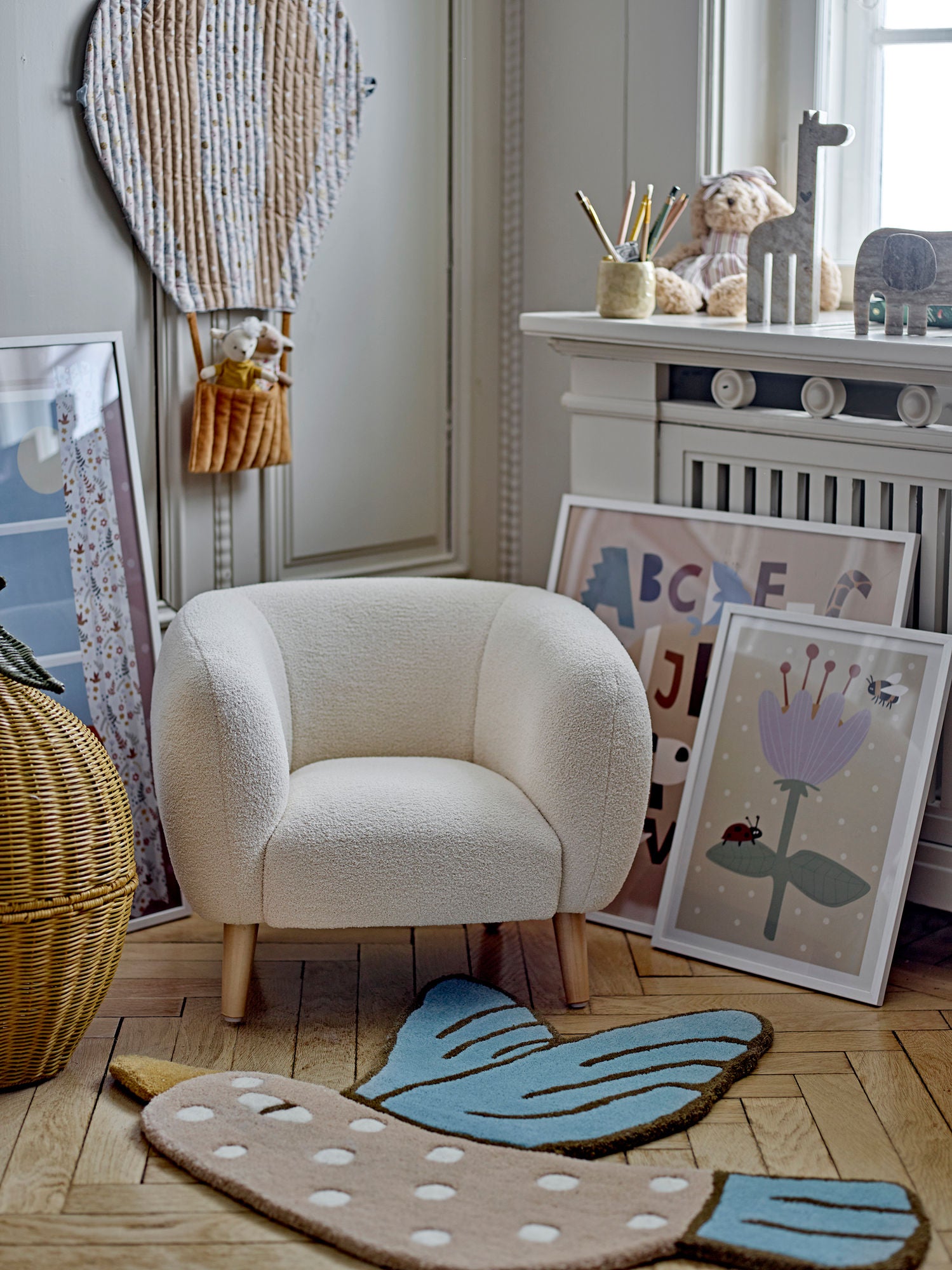 Bloomingville Mini Cade Chair, White, Polyester