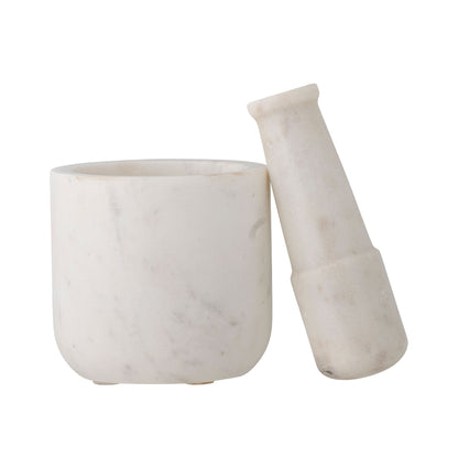 Bloomingville Misaki mortar &amp; bumps, white, marble