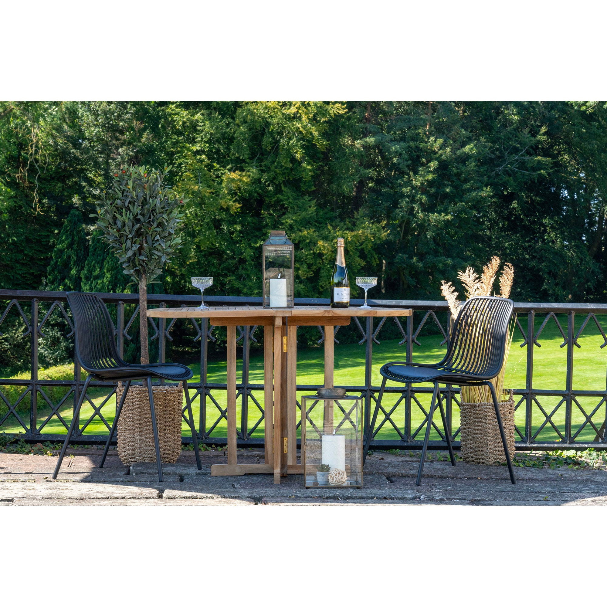 Garden chair, polypropylene, stackable, black