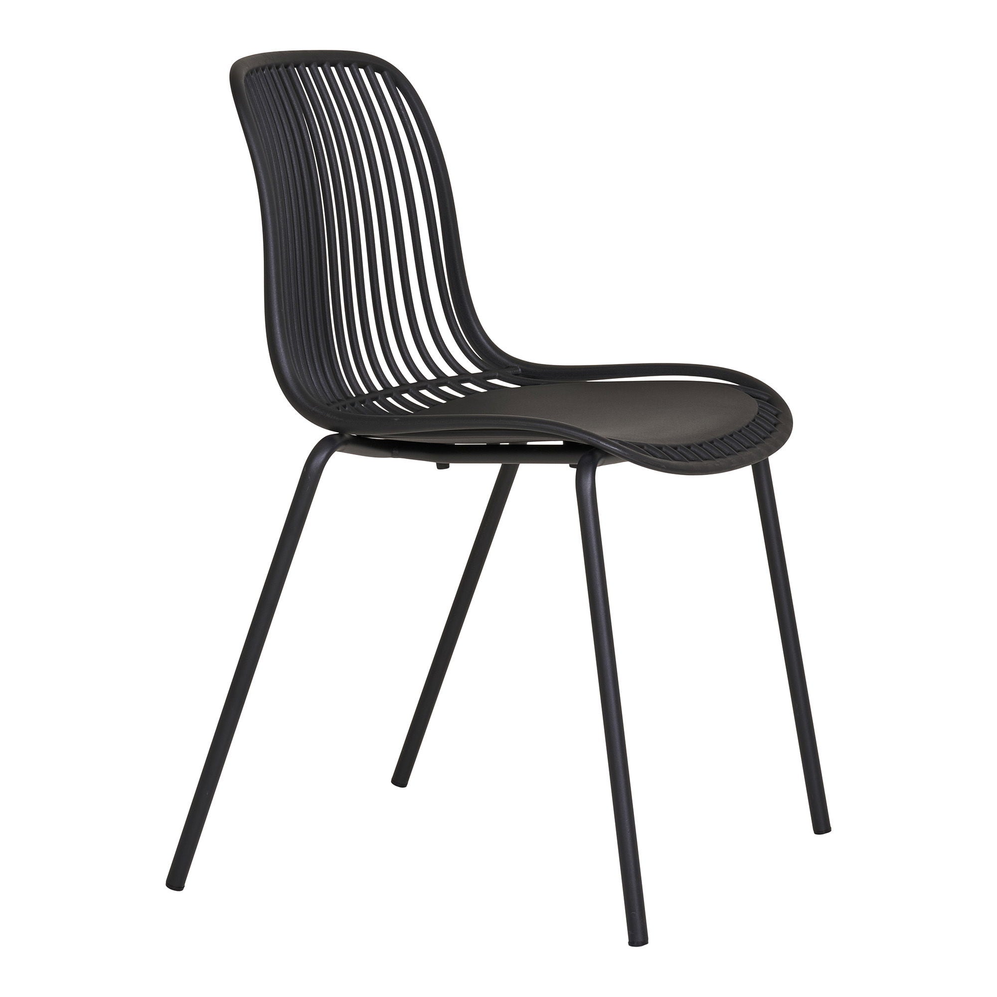 Garden chair, polypropylene, stackable, black