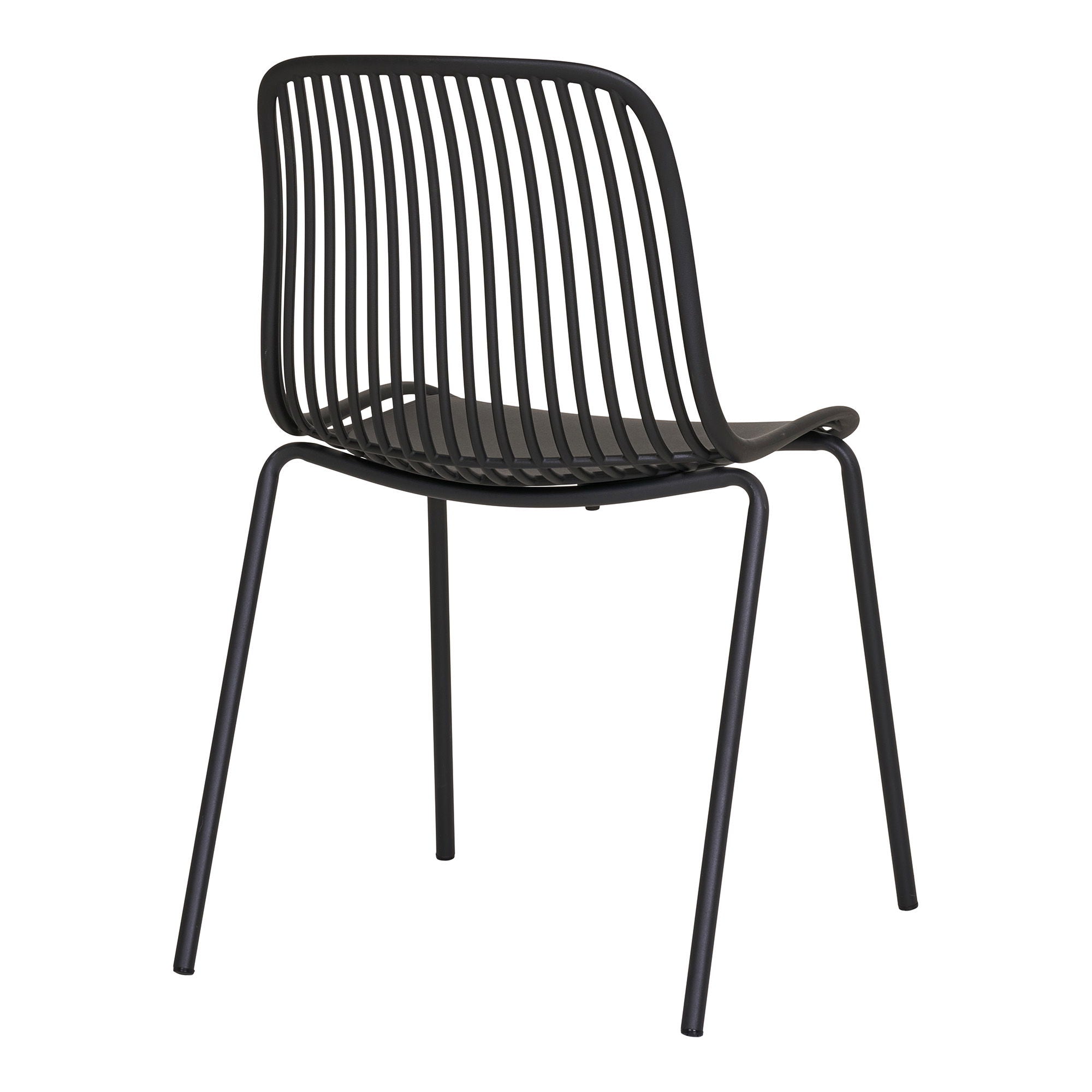 Garden chair, polypropylene, stackable, black