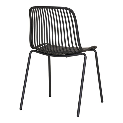 Garden chair, polypropylene, stackable, black