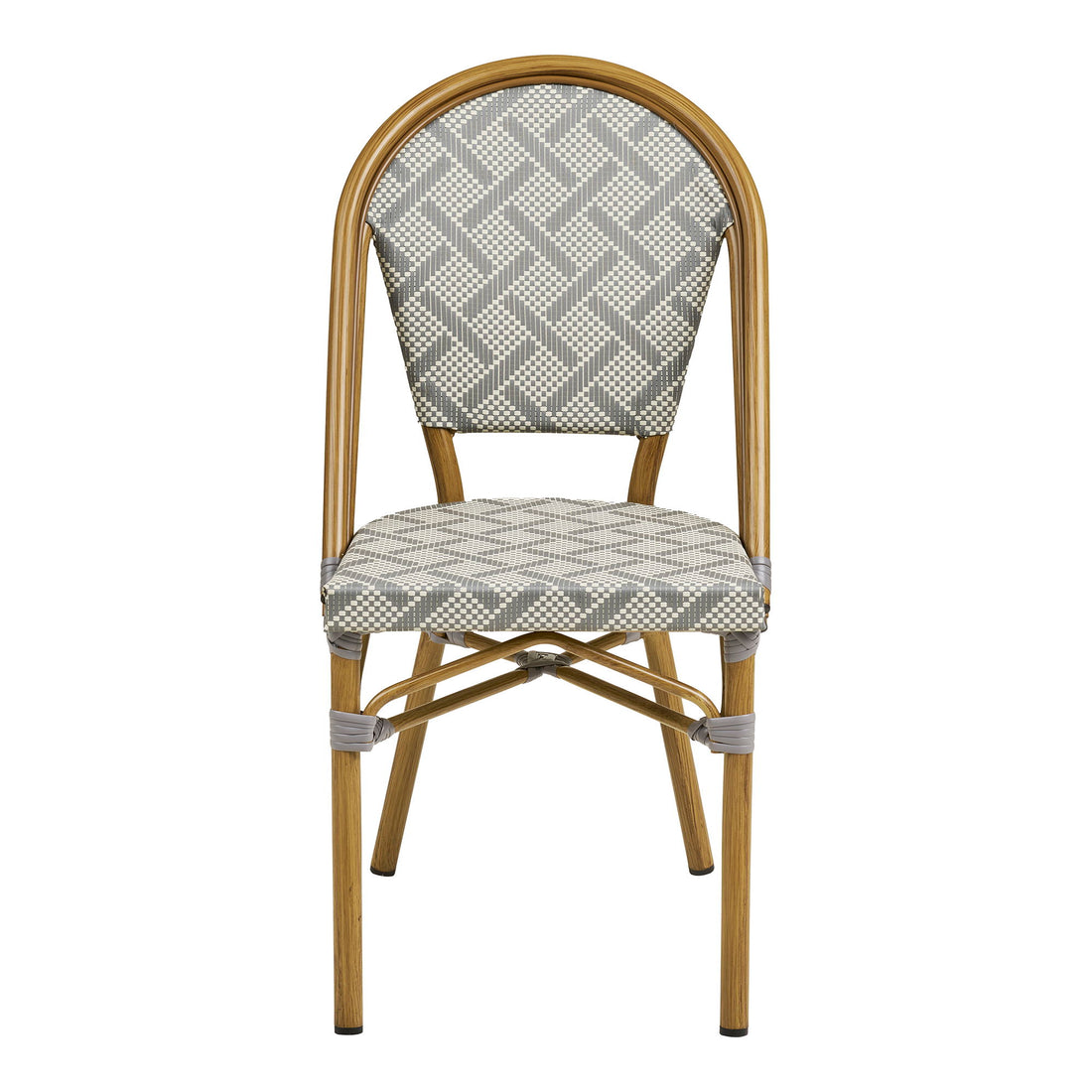 Lauria dining chair - dining table chair, aluminum/textiles, white, gray, bamboo look legs