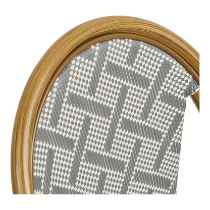 Lauria dining chair - dining table chair, aluminum/textiles, white, gray, bamboo look legs