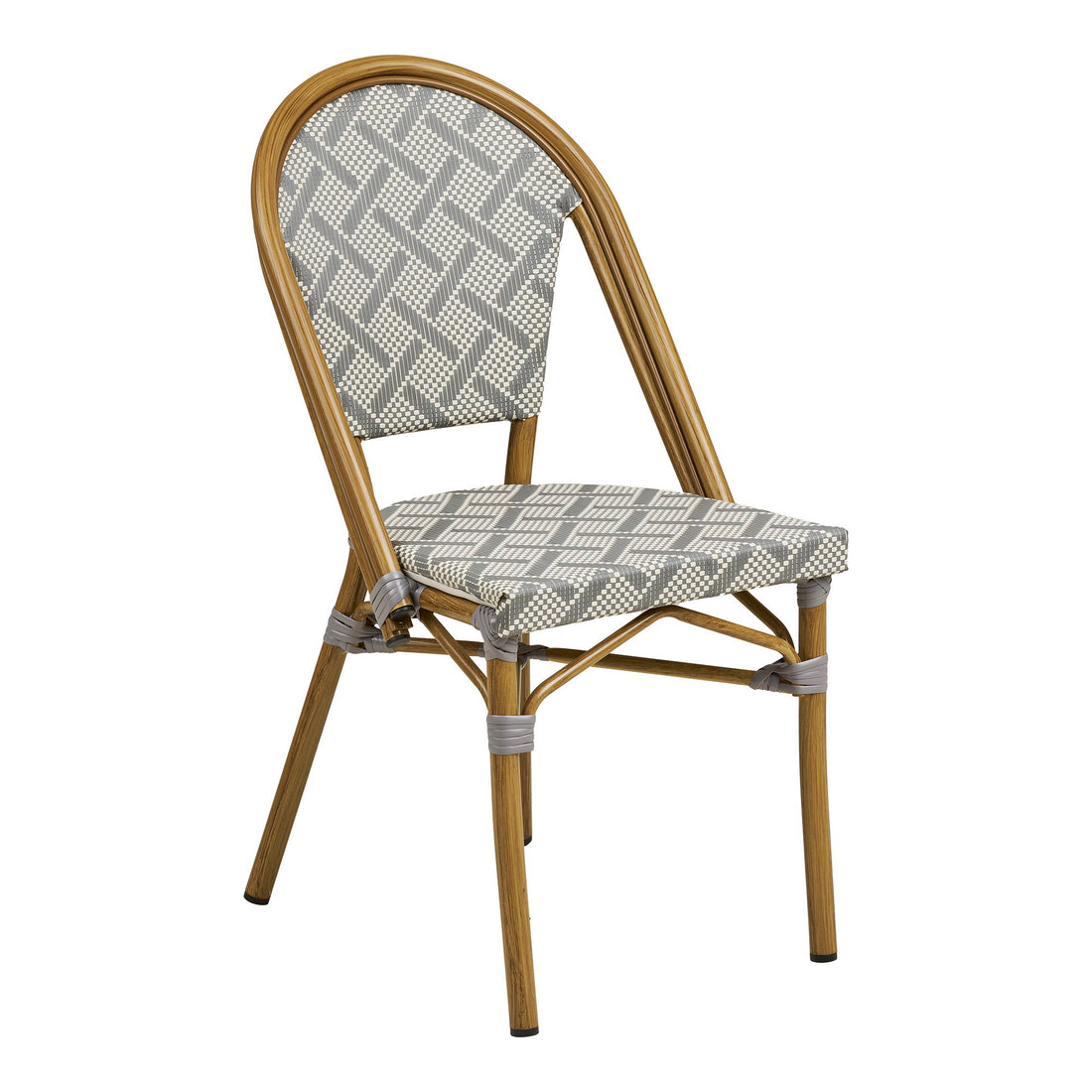 Lauria dining chair - dining table chair, aluminum/textiles, white, gray, bamboo look legs