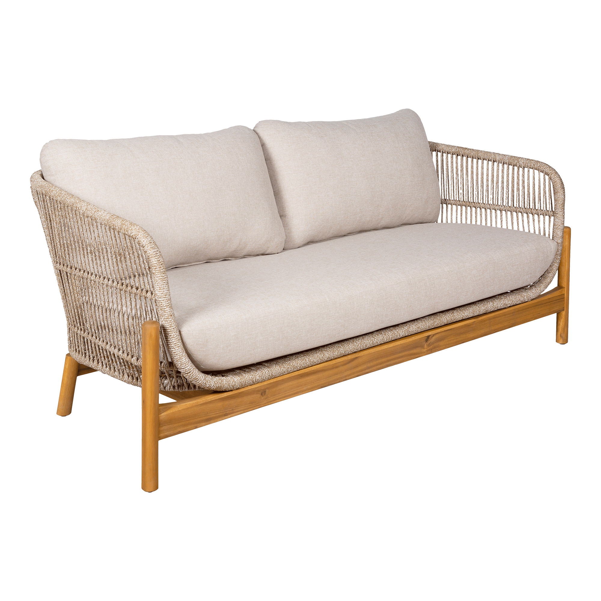 Lounge sofa, acacia, beige, incl. Cushion
