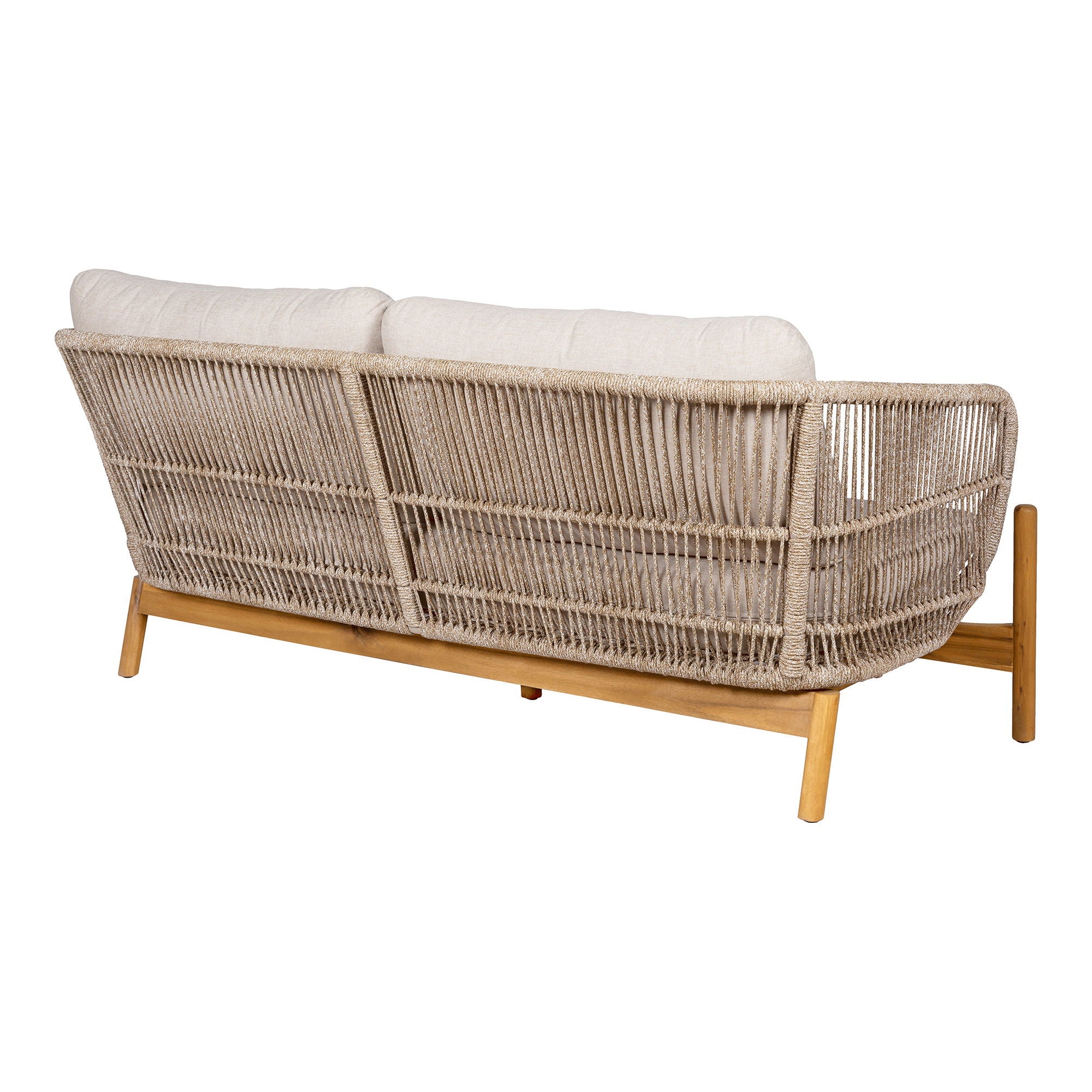 Lounge sofa, acacia, beige, incl. Cushion
