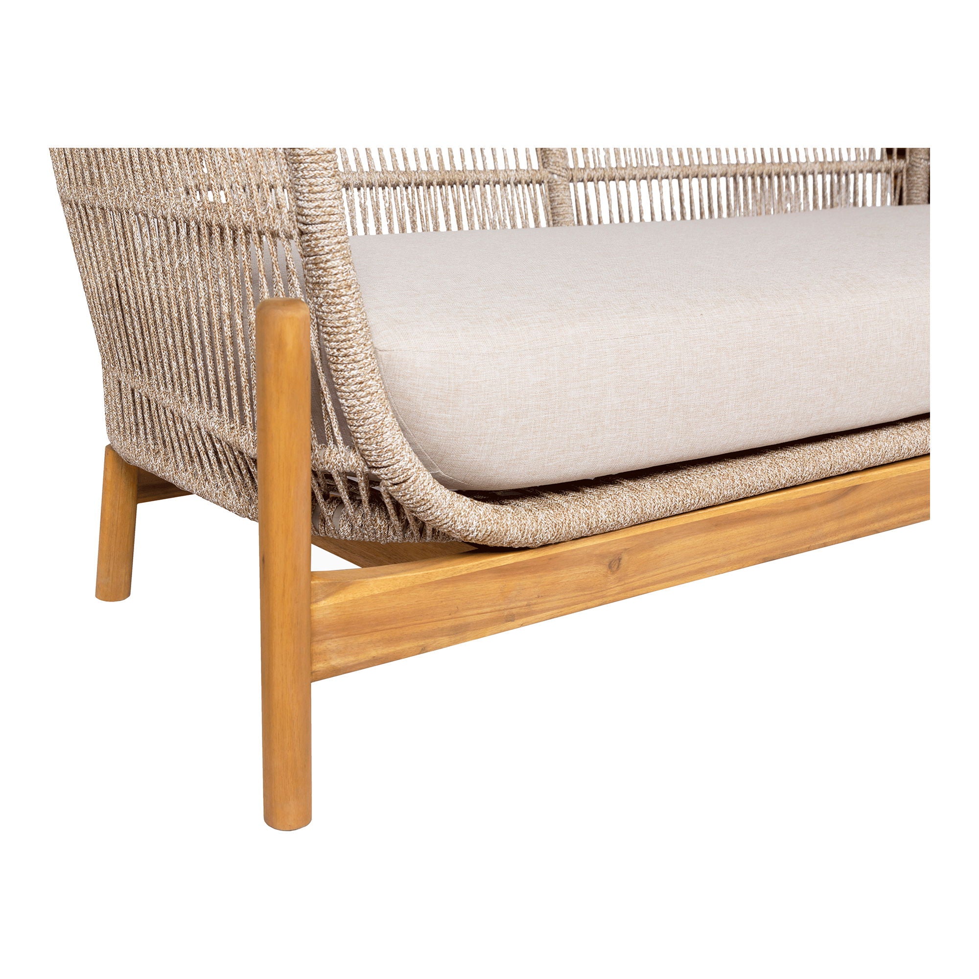 Lounge sofa, acacia, beige, incl. Cushion