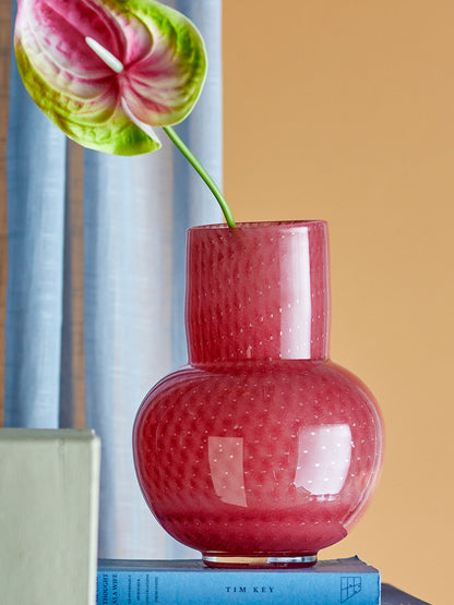Bloomingville Roscoe Vase, Rosa, Glass