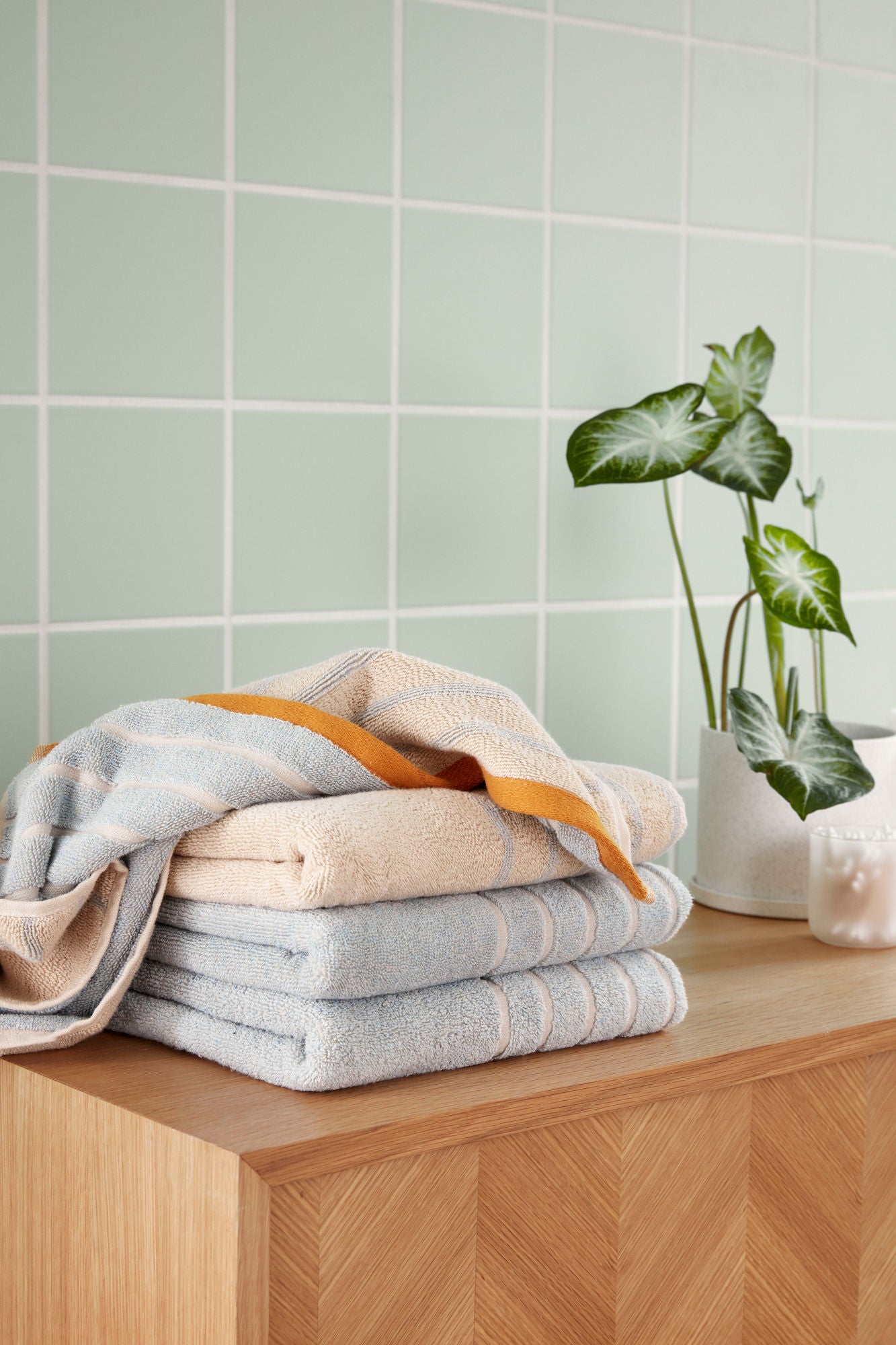 Hübsch Promenade Towel Small Blue/TRUE