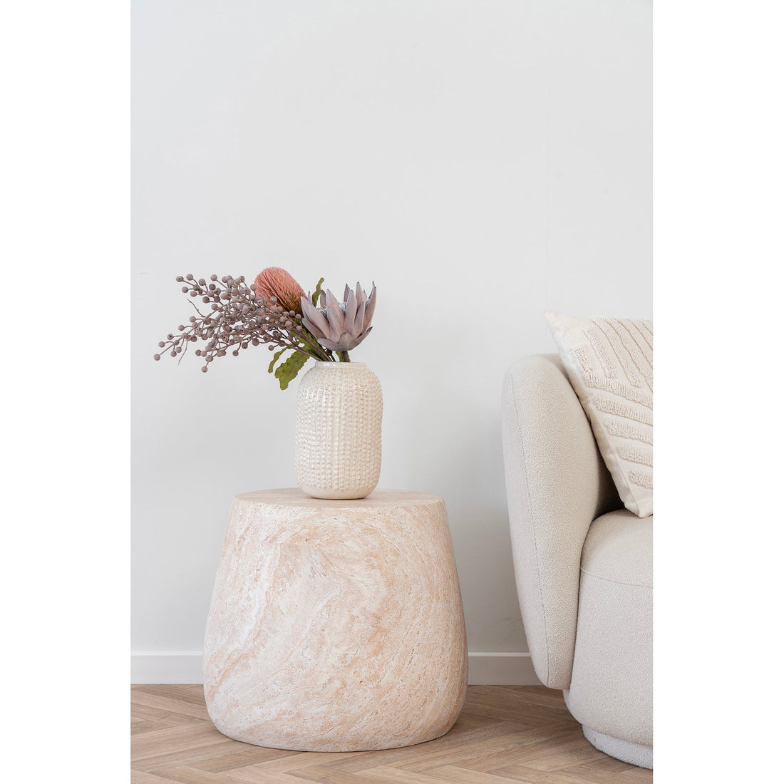 Side table, fiber clay, nature&lt;br&gt;Ø47.5x41 cm