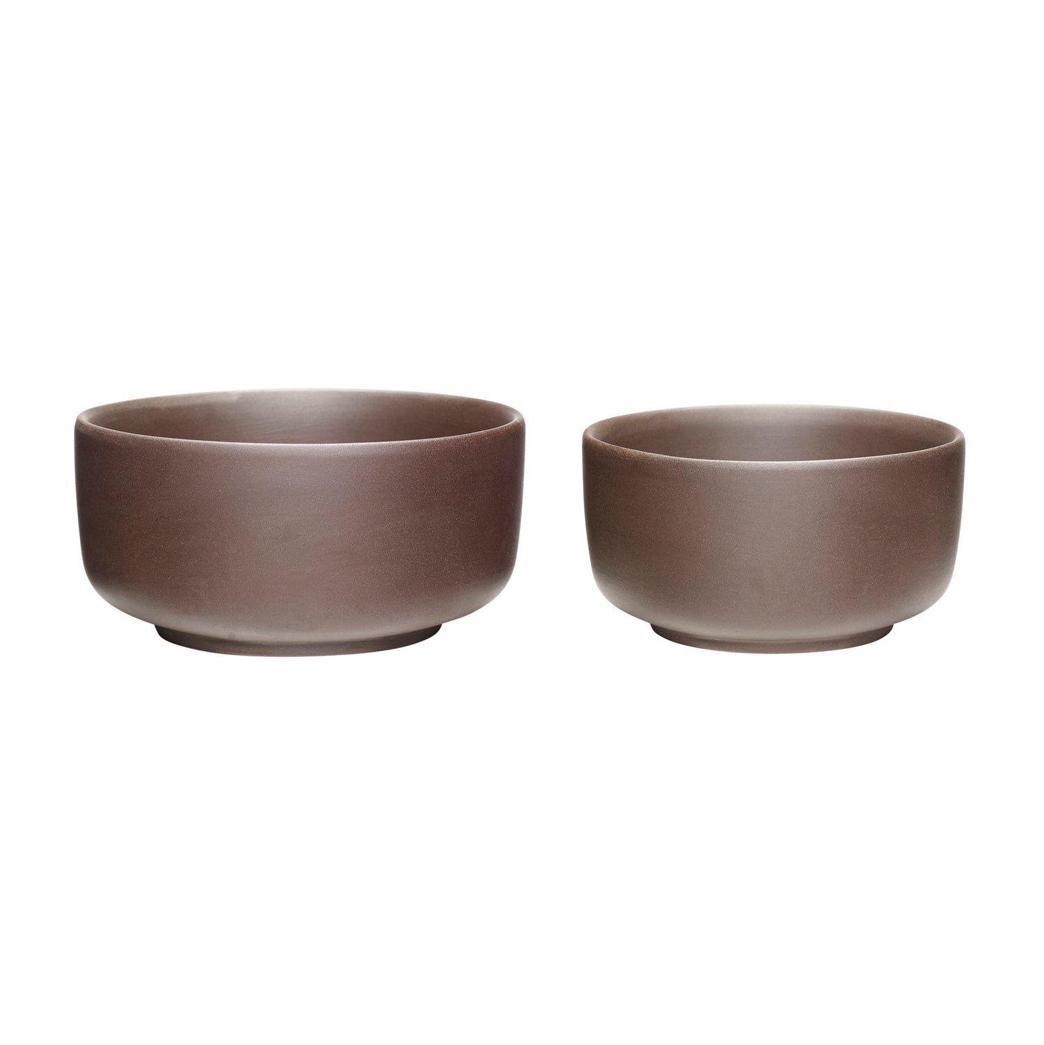 Clay Bowls Brown (set of 2) - ø11xh6, ø15xh8cm