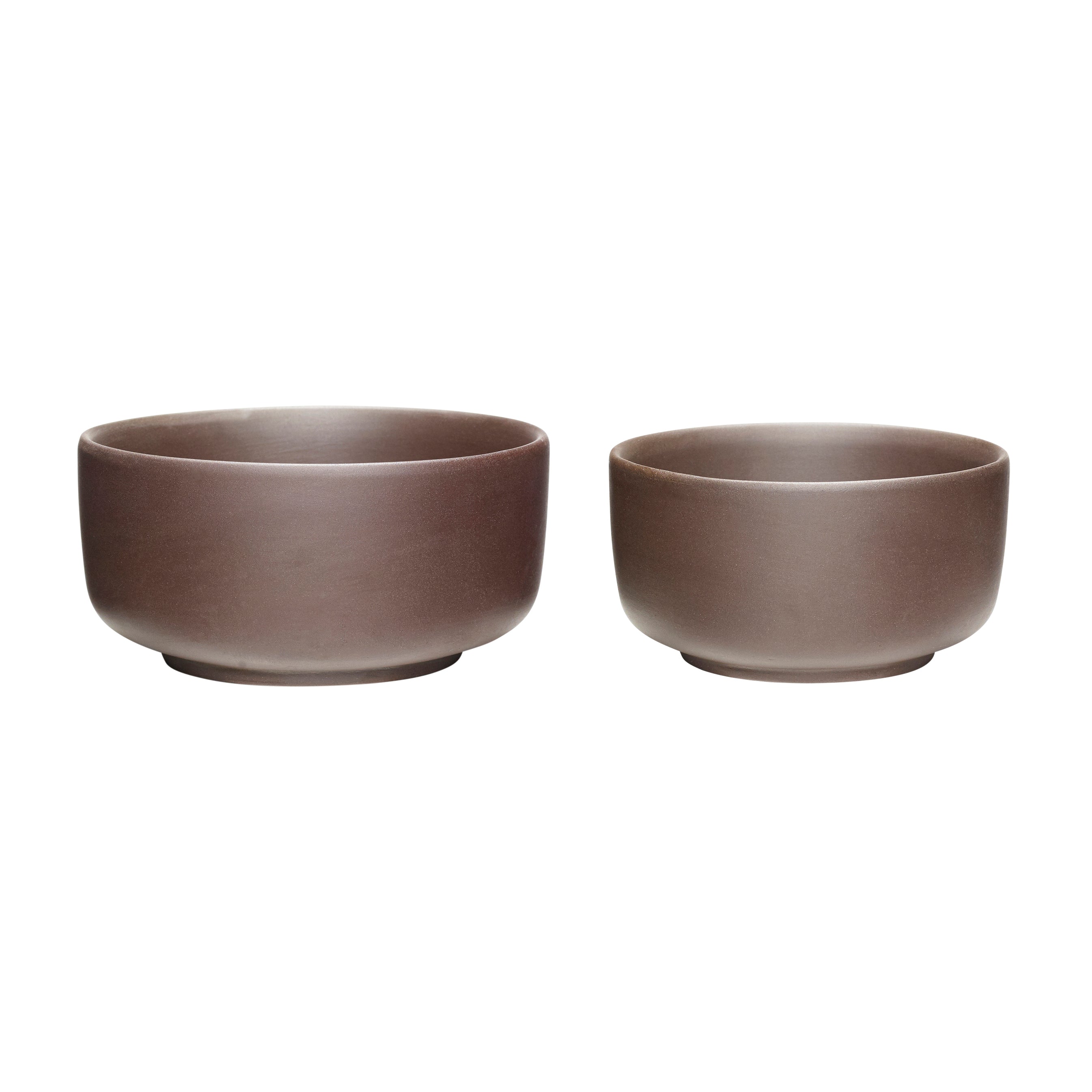 Clay Bowls Brown (set of 2) - ø11xh6, ø15xh8cm