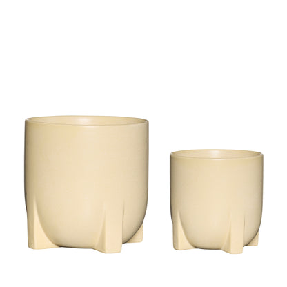 Up Pot Yellow (set of 2) - ø21xh21, ø17xh17cm