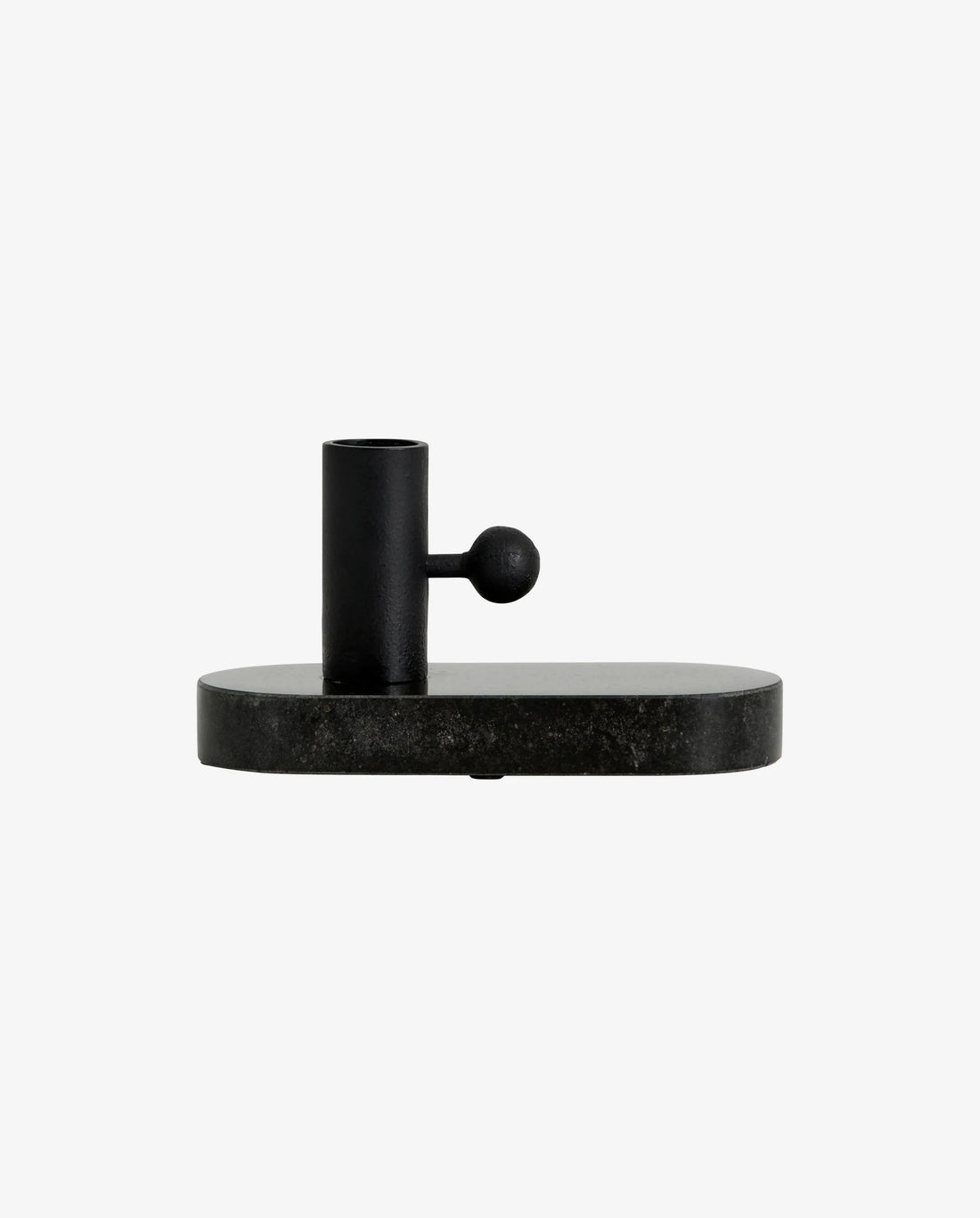 Baffin candlestick in iron and marble - H8 cm - black