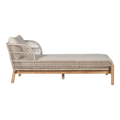 Sunbed, Acacia, Beige, incl. cushions