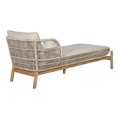 Sunbed, Acacia, Beige, incl. cushions