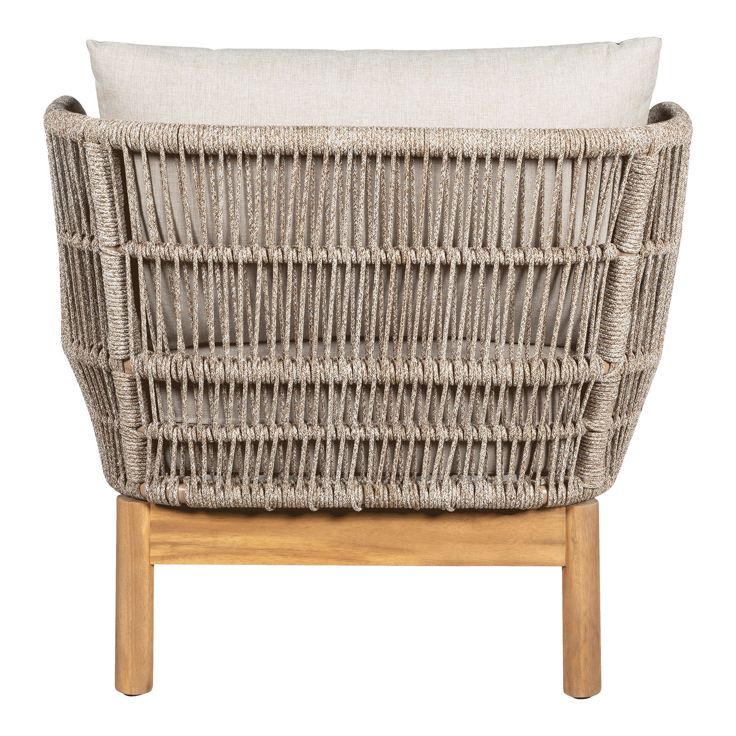 Sunbed, Acacia, Beige, incl. cushions