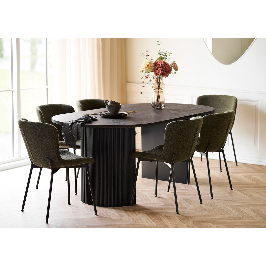 Boavista and Maceda Dining table set - dining table and 6 dining table chairs