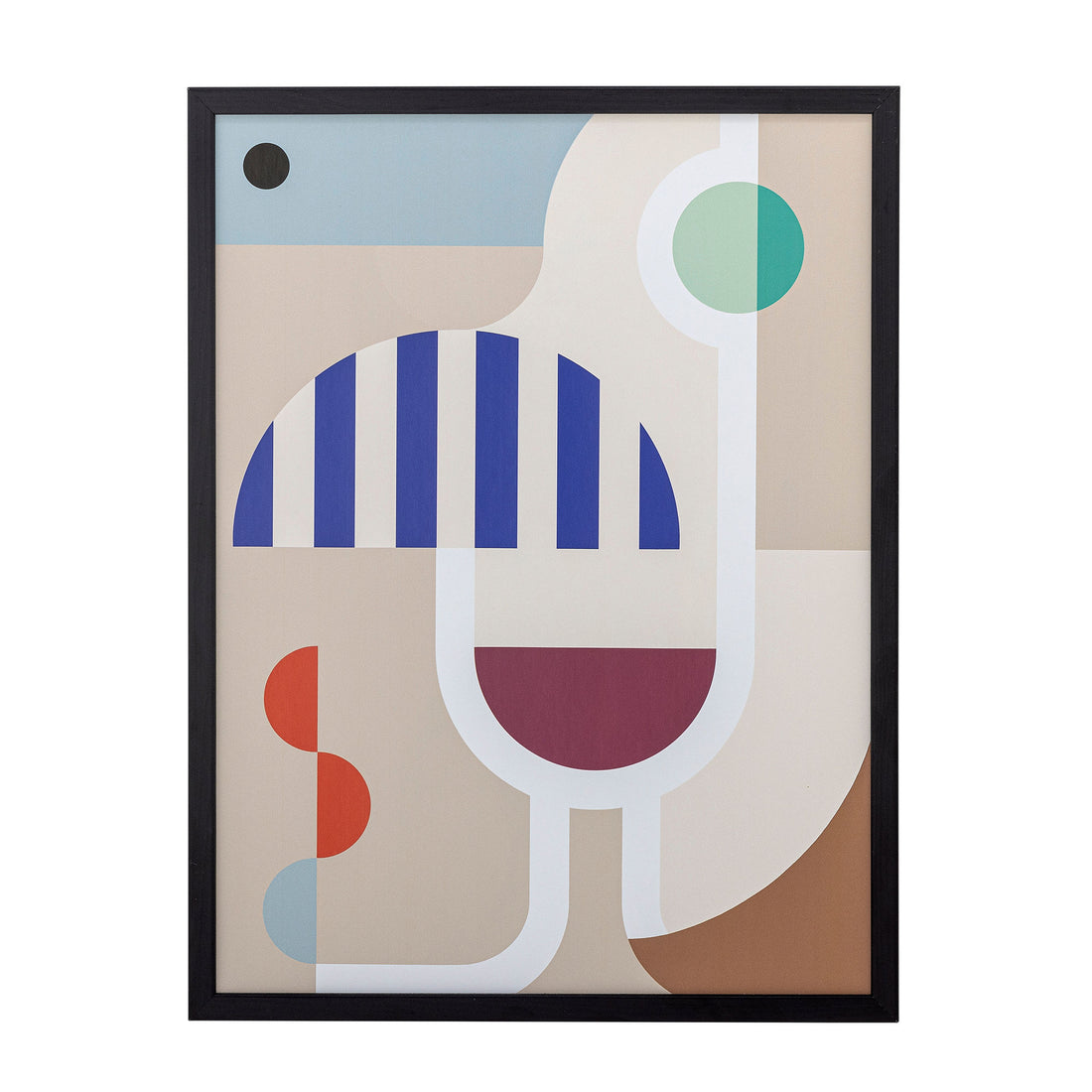 Bloomingville Wine Illustration with Frame, Black, Guy