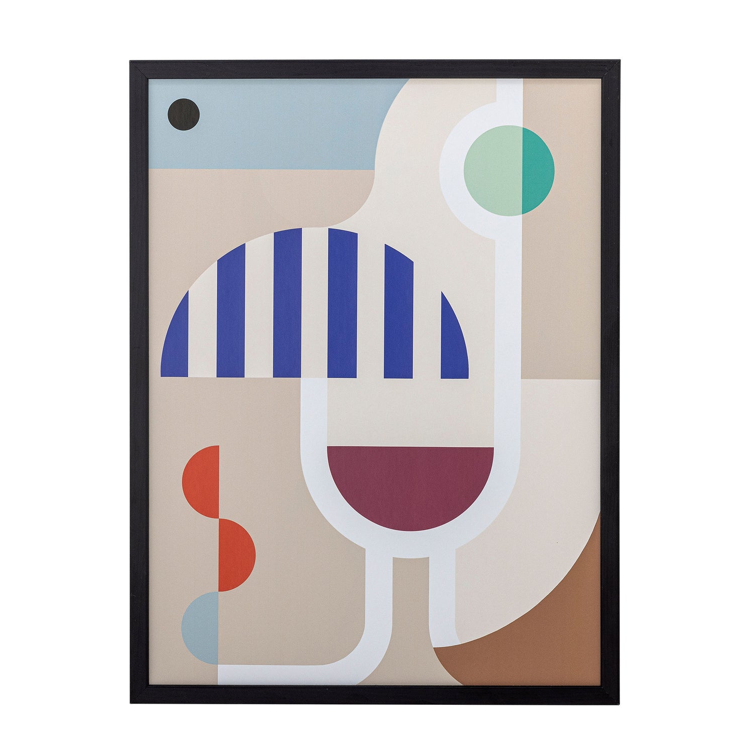 Bloomingville Wine Illustration with Frame, Black, Guy