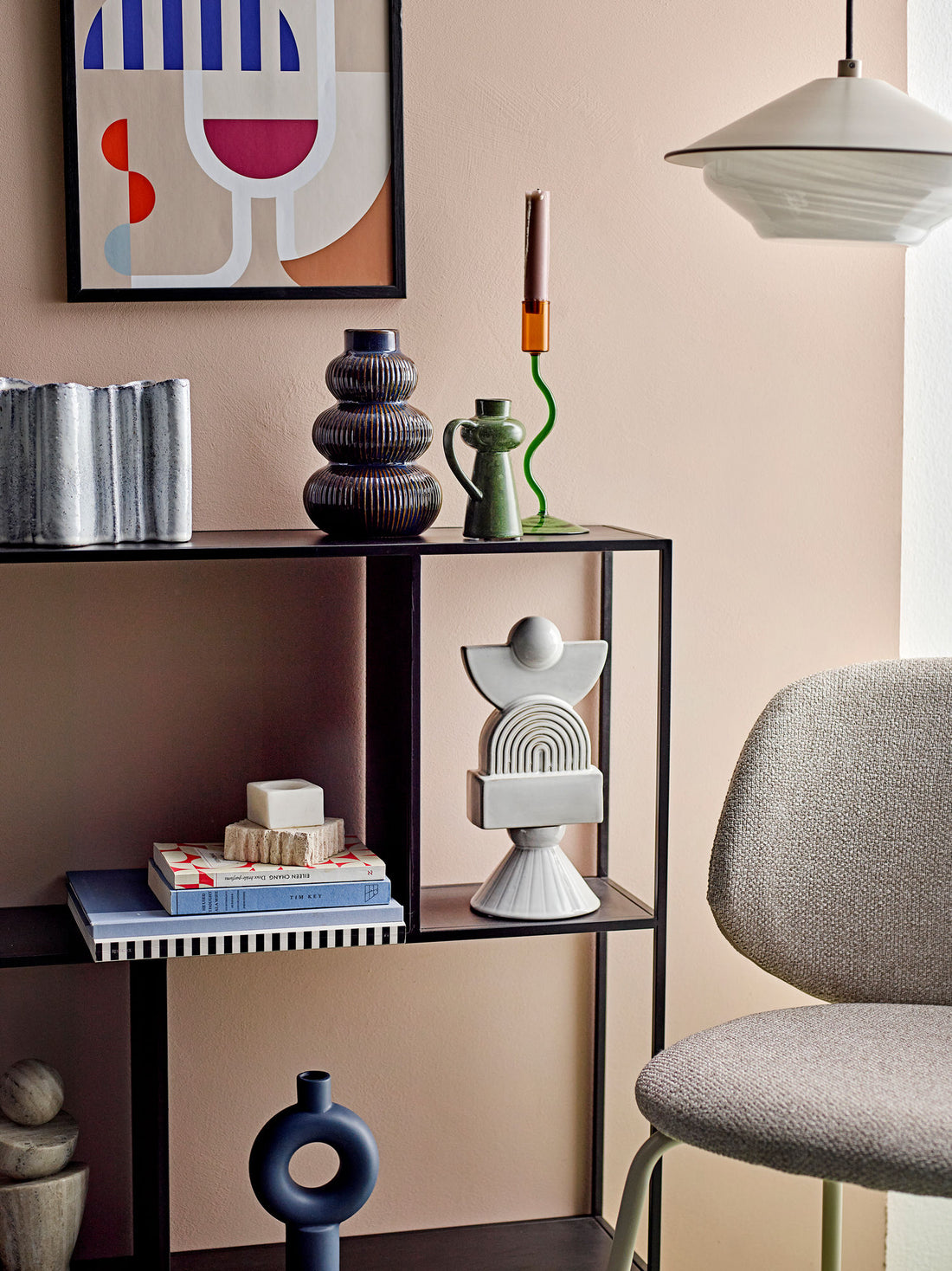 Bloomingville Wine Illustration with Frame, Black, Guy