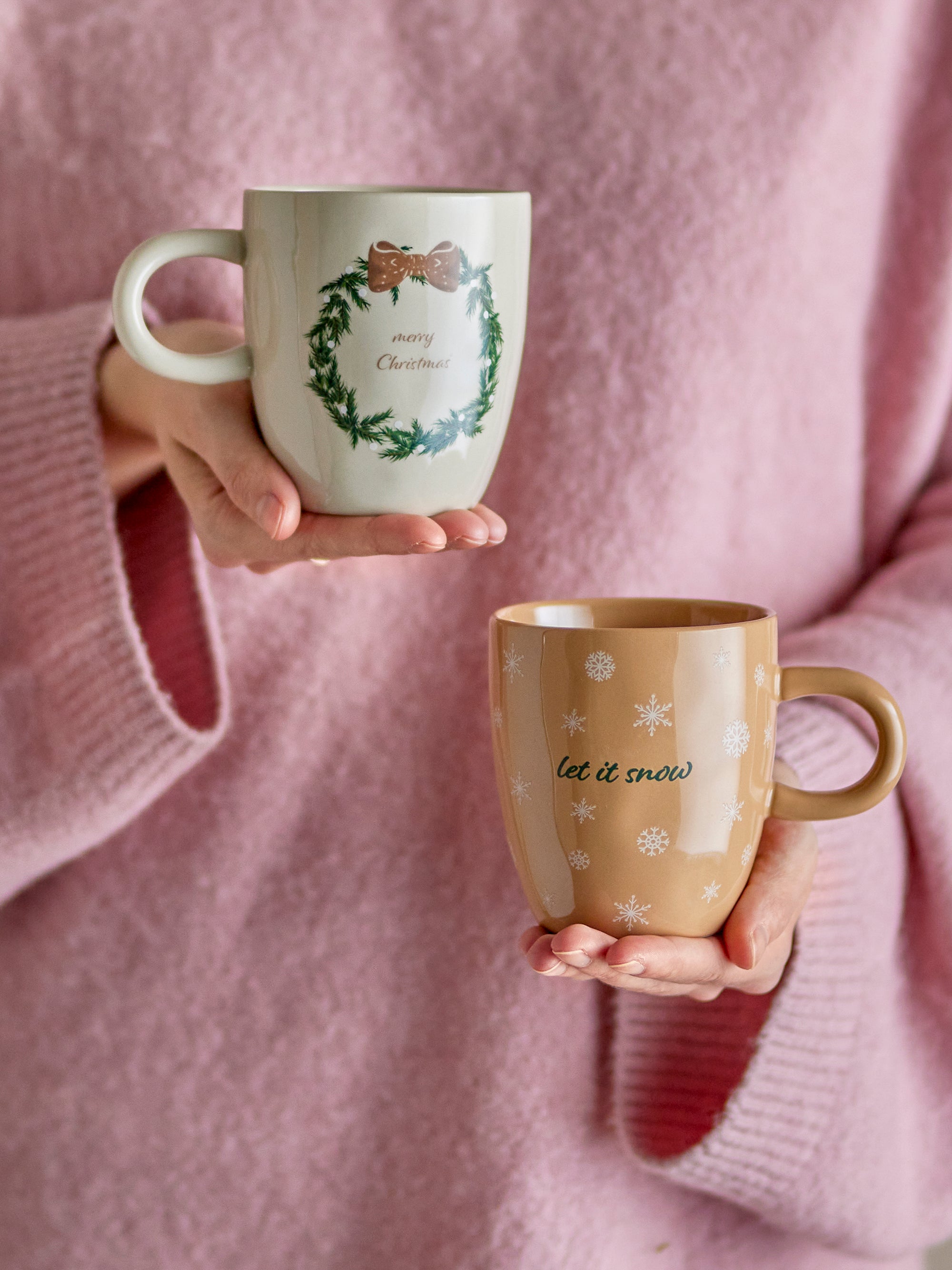 Jolina Mug, Natural, Stoneware D9xH10 cm, set of 2