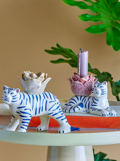 Bloomingville Rory candlestick, white, stoneware