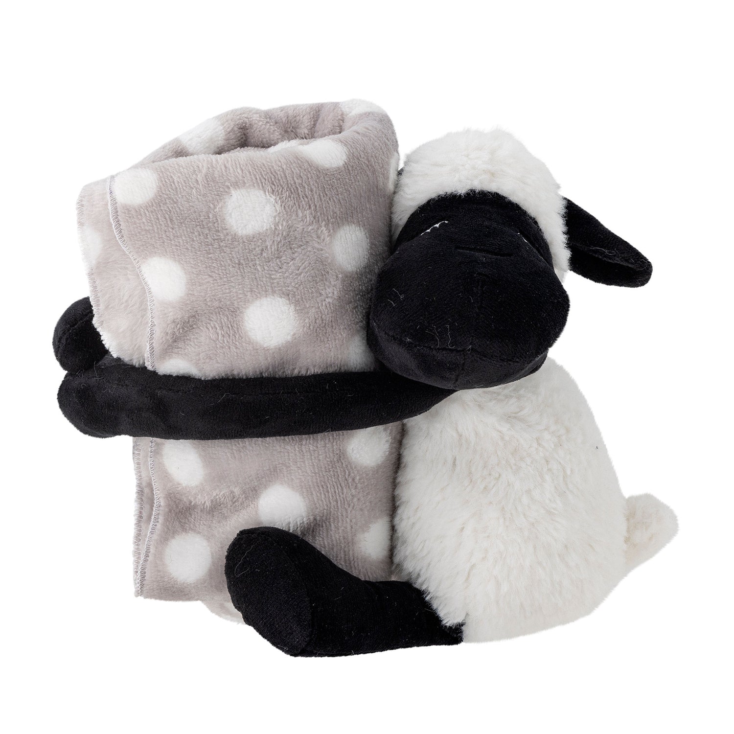 Bloomingville mini dolly teddy bear with blanket, white, polyester