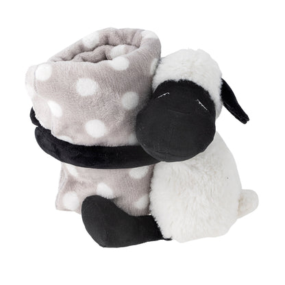 Bloomingville mini dolly teddy bear with blanket, white, polyester