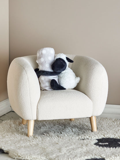 Bloomingville mini dolly teddy bear with blanket, white, polyester