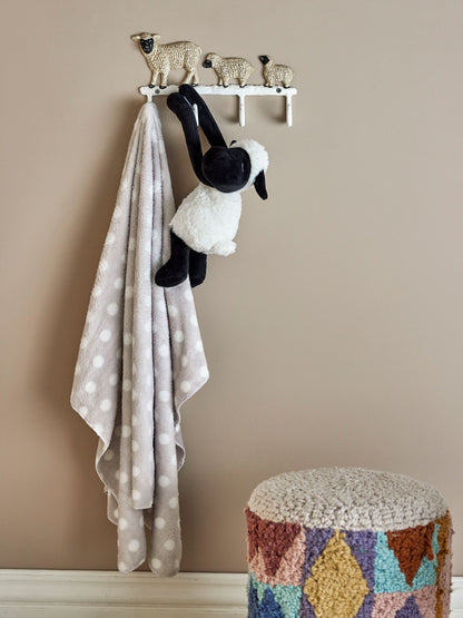 Bloomingville mini dolly teddy bear with blanket, white, polyester