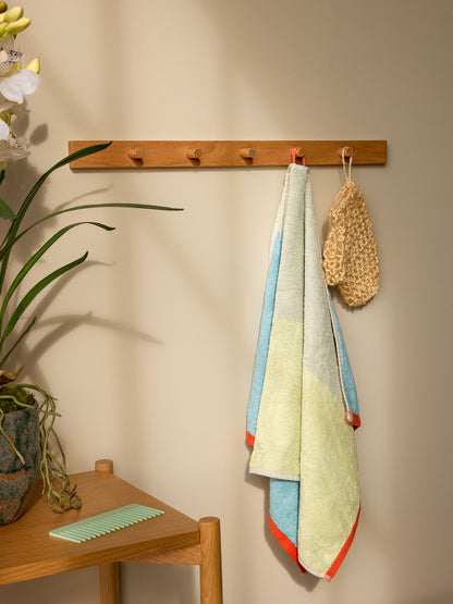 Hübsch Block Towel Small Light Blue/Multicolor