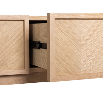 Herringbone Console Table Drawers Natural - 150x38xh90cm