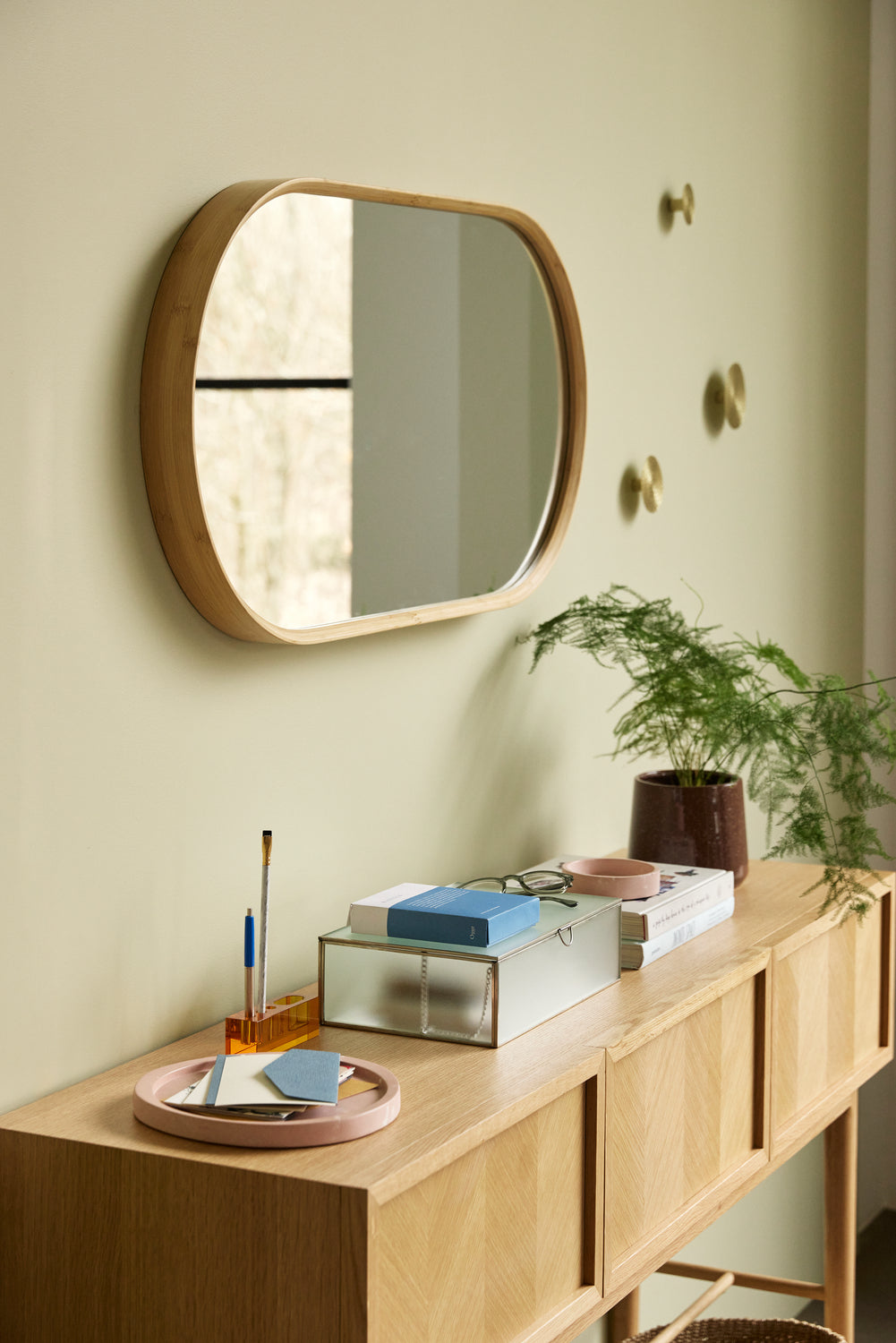 Herringbone Console Table Drawers Natural - 150x38xh90cm