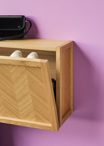 Herringbone Shoe Cabinet Large Natural - 100x25xh40cm