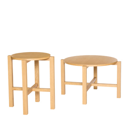 Four Coffee table Natural (set of 2) - ø68xh42cm, ø48xh55cm