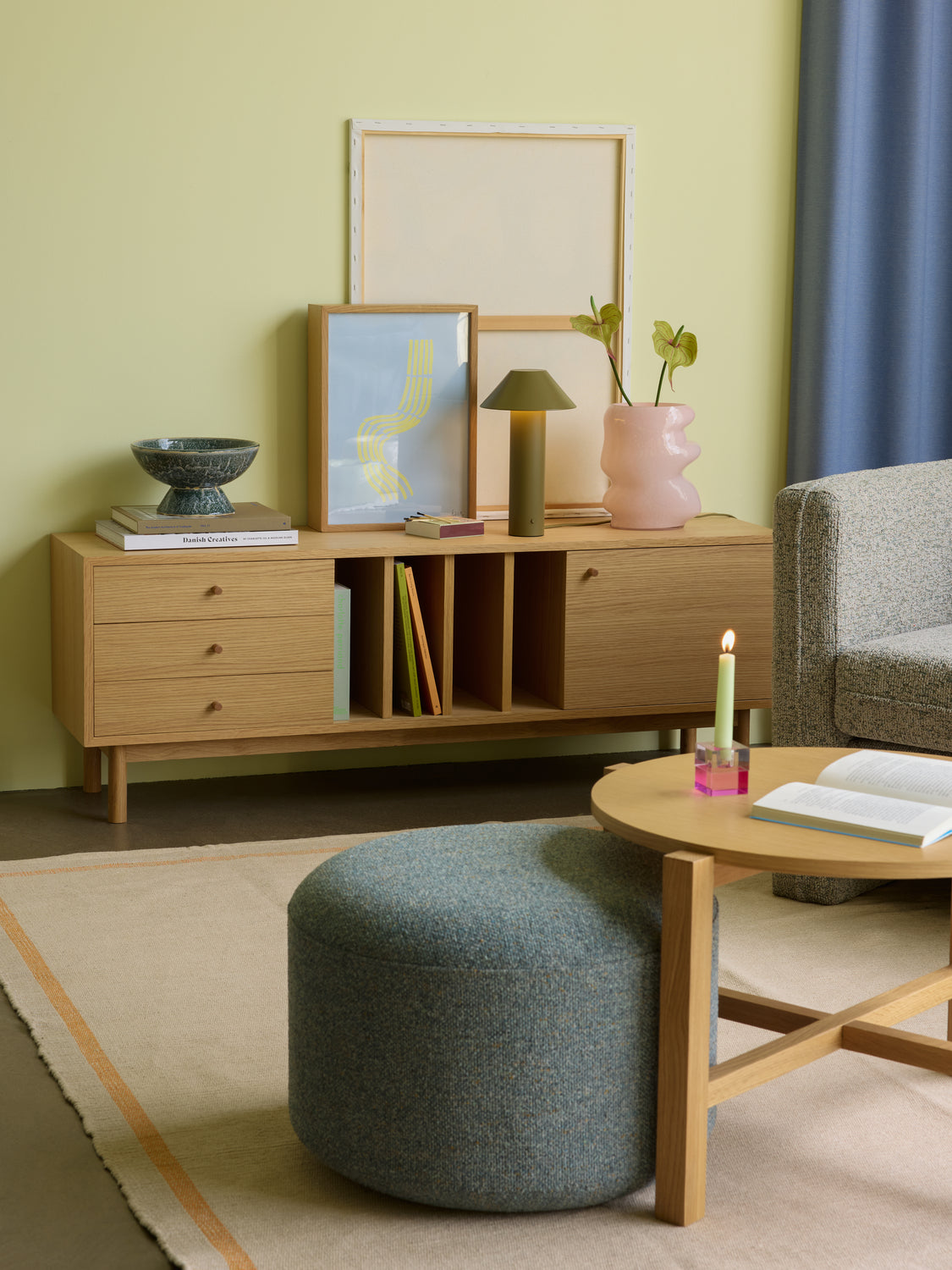 Four Coffee table Natural (set of 2) - ø68xh42cm, ø48xh55cm