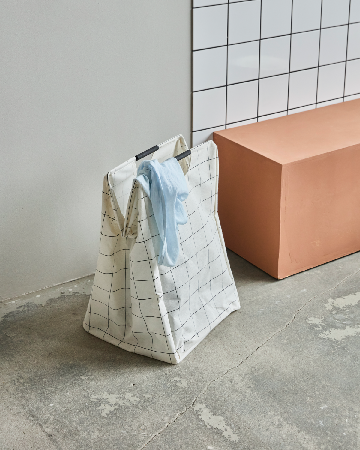 Laundry bag, HDSquares, White