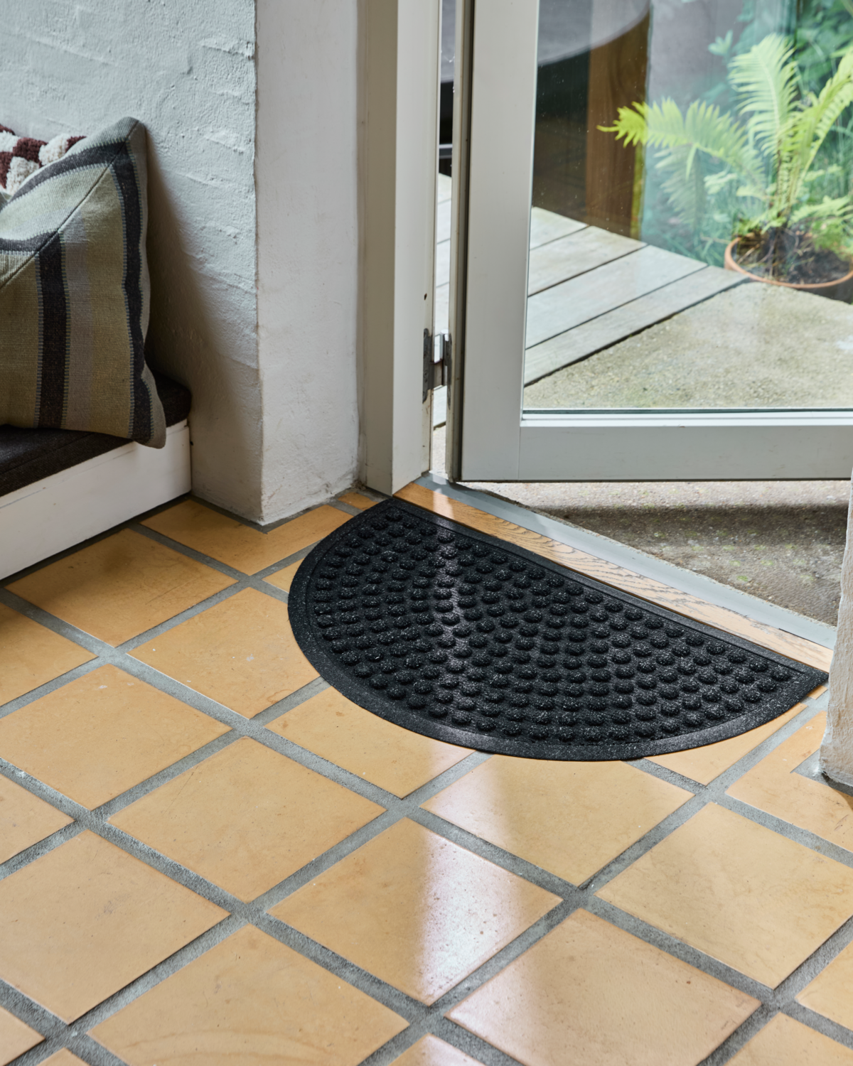 Doormat, HDEntry, Half Round, Black