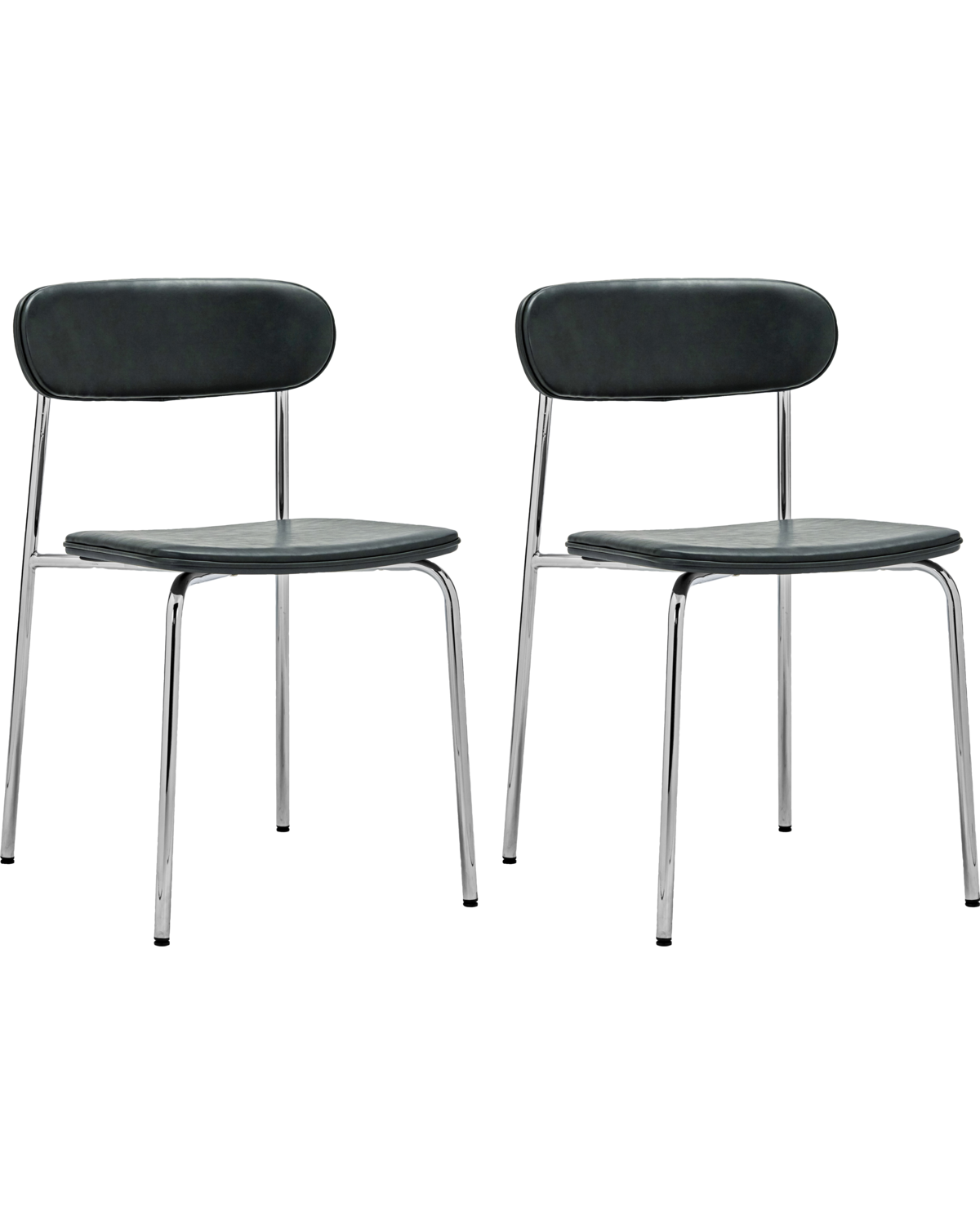 Chair, HDPova, Chrome; Dark green