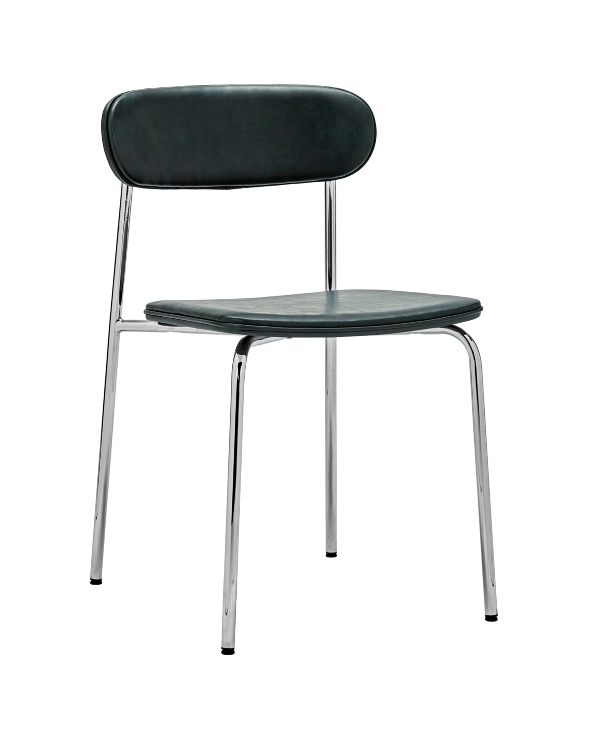 Chair, HDPova, Chrome; Dark green